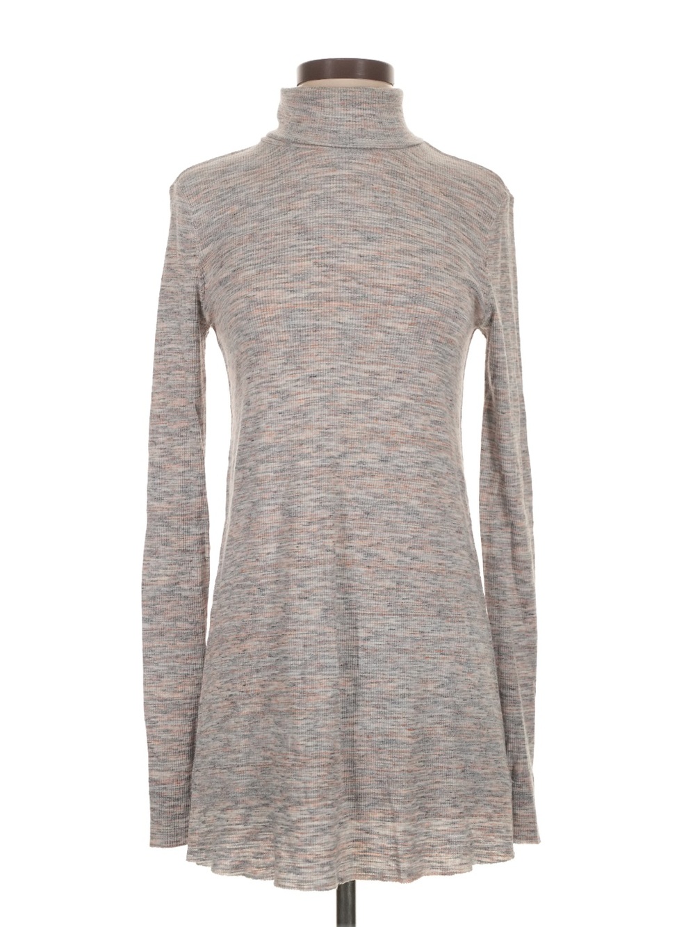 Free People Heathered Grey & Blush Turtleneck Long-Sleeve dress